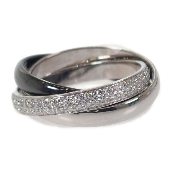 Cartier Trinity SM Full Eternity Ring B4235451 #51 Size 11 Ring 18K White Gold - Picture 3 of 9